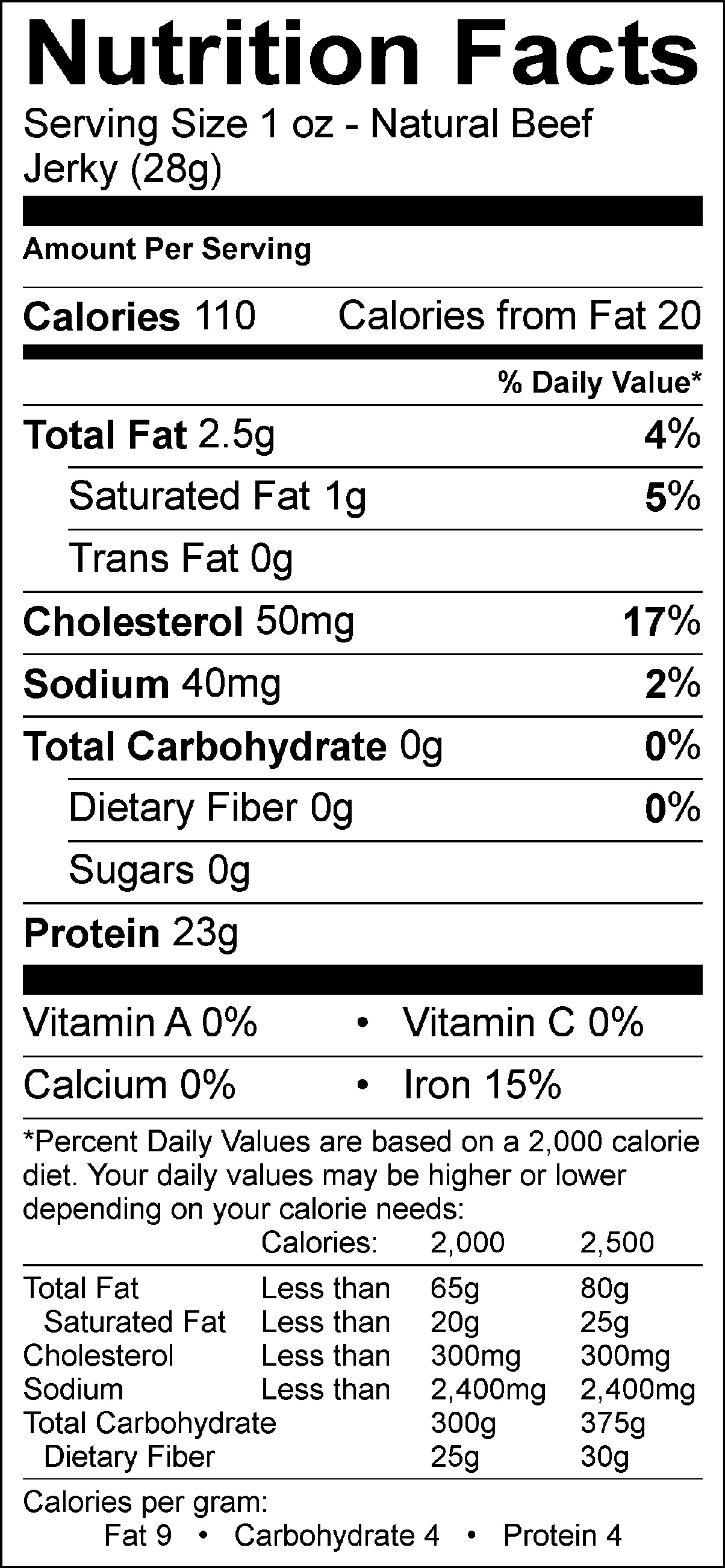 Nutritionals Vigils Beef Jerky